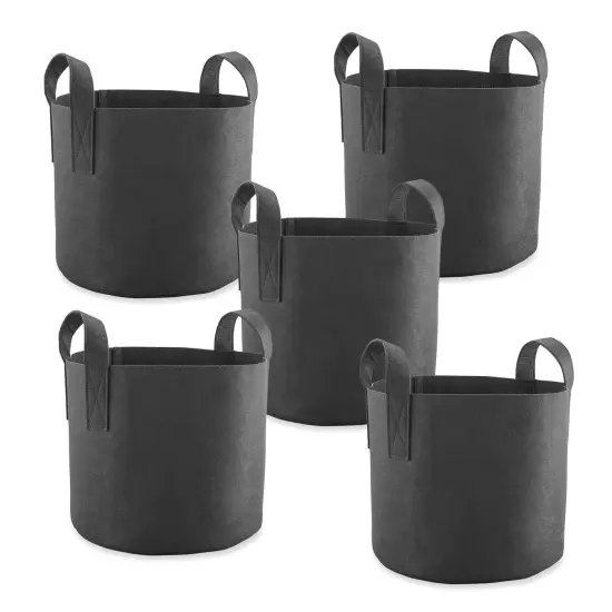 Collections Etc 7 Gallon Reusable Fabric Plant Grow Bags - Set of 5 {4}