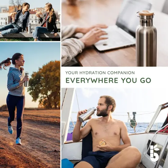 32 oz Water Bottle | Insulated Water Bottles - SIlver {3}