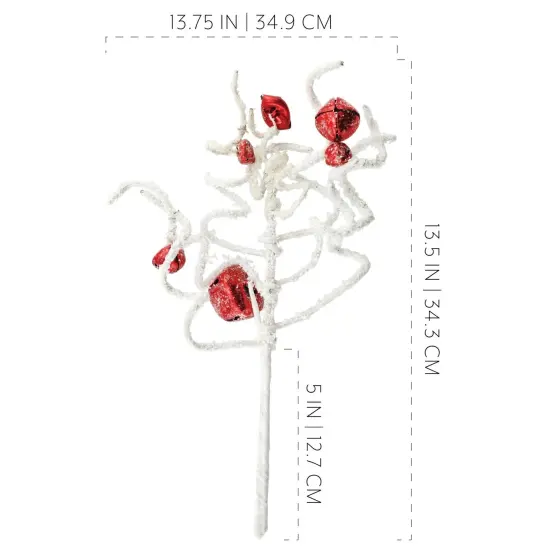 Jingle Bell Picks 3ct Farmhouse Christmas Greenery Stems Red {6}