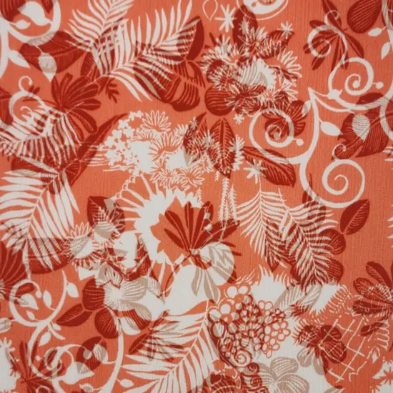1 Yard Orange Breathable Rayon Crinkle Fabric Lightweight Textured Apparel 50/52" Wide {2}