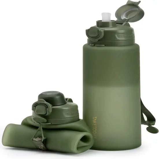 Collapsible Water Bottles 32oz -Green {1}
