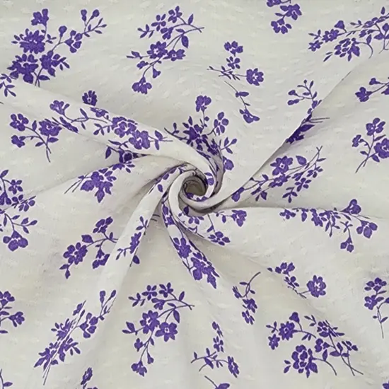 1 Yard Off White & Purple Rayon Jacquard Dobby Dot 53/54" Wide for Elegant Apparel {1}
