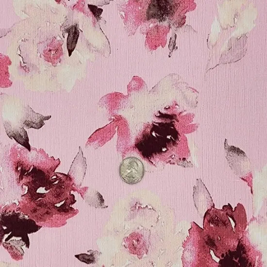 1 Yard Dusty Pink Rayon Crinkle Fabric Lightweight with Soft Drapey Texture for Dresses Blouses and Skirts 50/52 Inch Width {3}