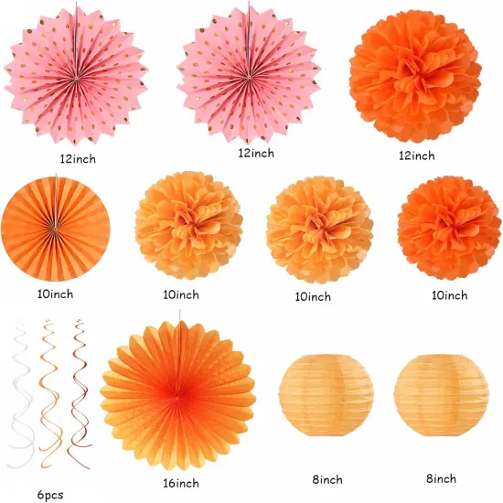 33pcs Autumn Friendsgiving Banner,Streamers Tassel Garland,Birthday Tissue Pom Poms {2}