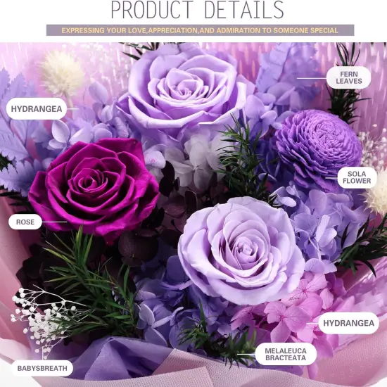 Purple Flower Bouquets with Necklace {3}