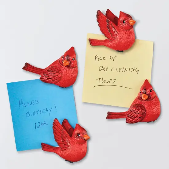 Collections Etc Decorative Cardinal Refrigerator Magnets - Set of 4 {1}