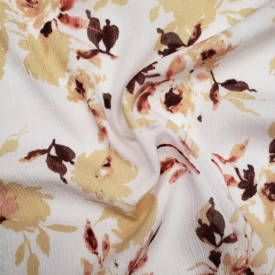 1 Yard Beige Mauve Rayon Crepon Fabric 50/52" Soft Crinkle Apparel Fabric for Garment {3}