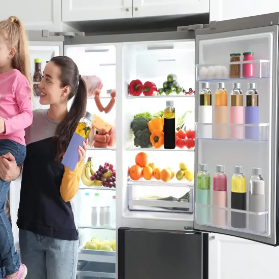 18 oz Glass Juice Bottles with Lids and Silicone Sleeve {5}