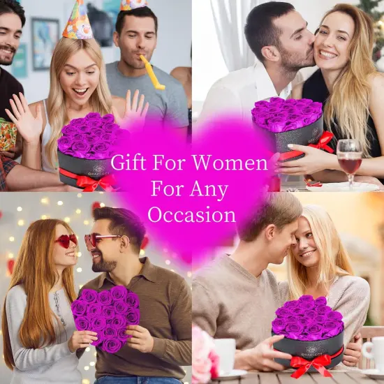 16 Flowers Forever in Heart Shape Box {5}