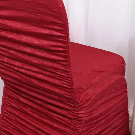 Elegant Rouge Embossed Spandex Banquet Chair Cover Apple Red {4}