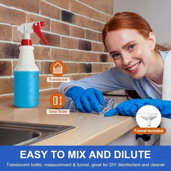 Empty Plastic Water Spray Bottles (4 Pack, 24 Oz) {4}