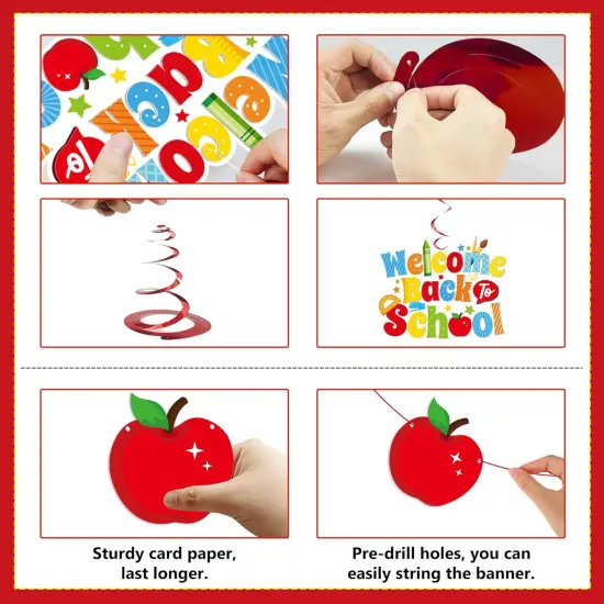 Welcome Back Banner and Hanging Swirls Set(Multicolor) {4}