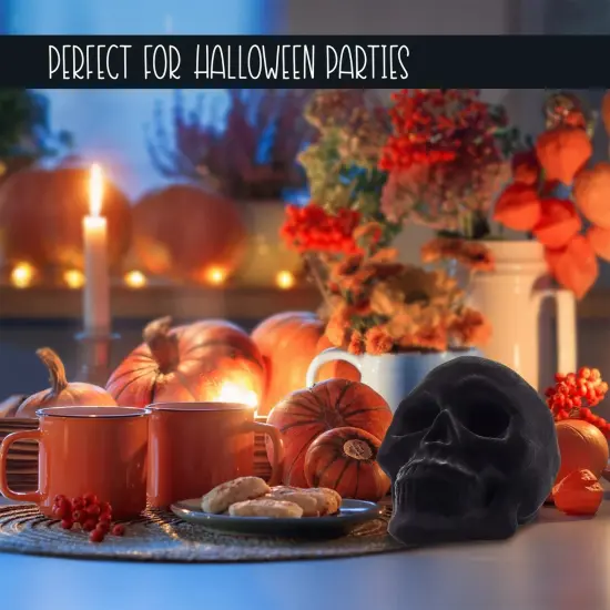 Black Velvet Skulls 2ct Halloween Day of Dead Craft Decor {2}