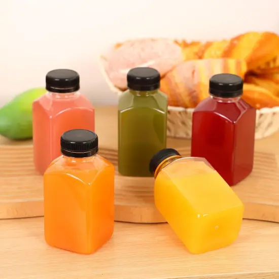 6pcs 10oz Plastic Juice Bottles with Caps(Clear) {4}