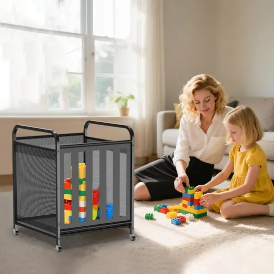 Rolling Ball Storage Cart &ndash; Metal {2}