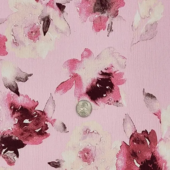 1 Yard Dusty Pink 100% Rayon Crinkle Fabric 50/52" Wide Lightweight Crepon {1}