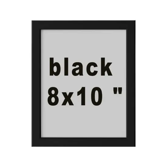 8x10" Black Frame with Plastic Front Protection &ndash; For Hanging or Standing, Compatible with ALFTA Adhesive Hook {4}