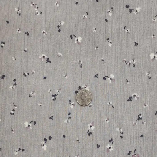 1 Yard Silver Rayon Crinkle Apparel Fabric Lightweight & Drapey, 50/52" Width {1}