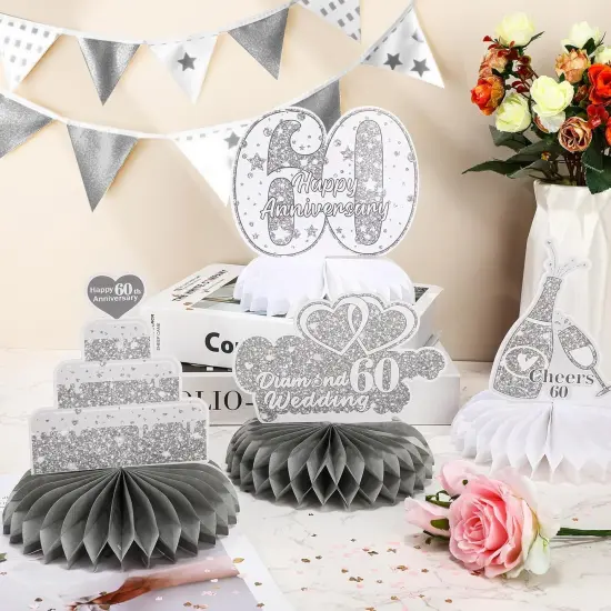 9Pcs 60th Wedding Anniversary Decorations {3}