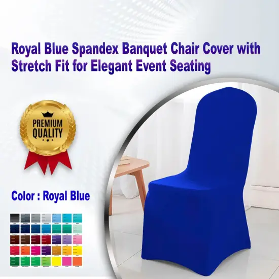 Royal Blue Spandex Banquet Chair Cover with Stretch Fit for Elegant Event Seating {1}