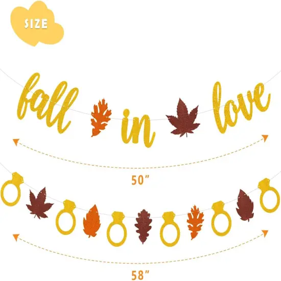 Fall in Love Banner Autumn Maple Leaves Garland for Fall Themed {3}