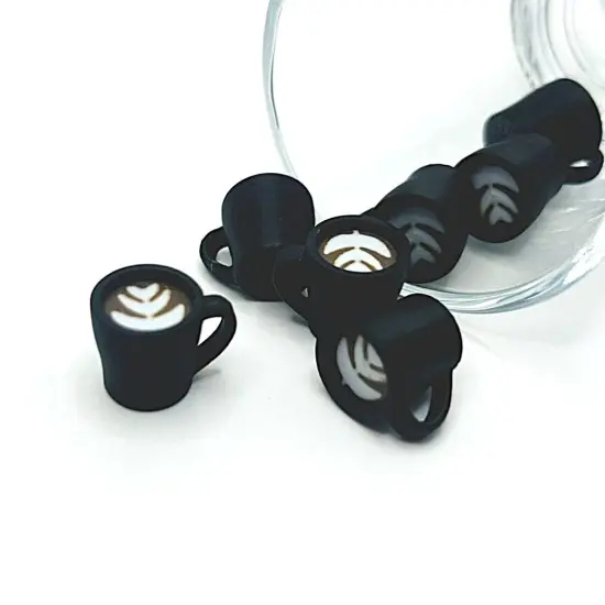 3D Latte Coffee Cup Charms, 16x12mm {1}