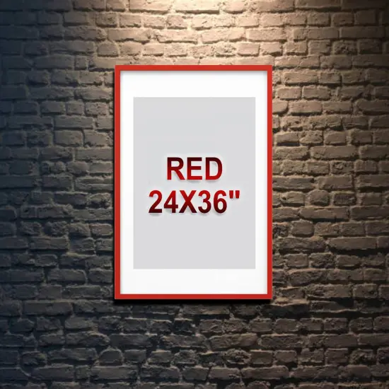 24x36" Red Frame with Mount Horizontal/Vertical No-Nail Hanging Depth Display {2}
