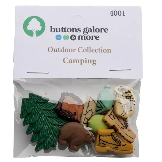 Assorted Nature & Outdoor Buttons &ndash; 50+ Piece Set for Sewing, Scrapbooking & DIY Crafts &ndash; Camping, Fishing, Wildlife & Trees {5}