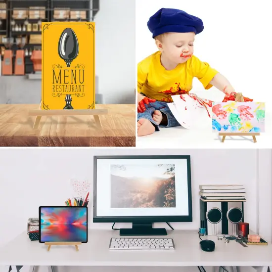 6PCS Wood Easels, 9 Inches Tabletop Easels, Tripod, Painting Party Easel, Kids Student Tabletop Easels for Painting, Art Craft Painting Easel Stand for Artist Adults Students {4}