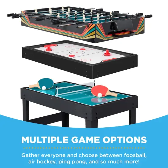 Best Choice Products 2x4ft 10-in-1 Combo Game Table Set w/ Hockey, Foosball, Pool, Shuffleboard, Ping Pong Arcade {3}