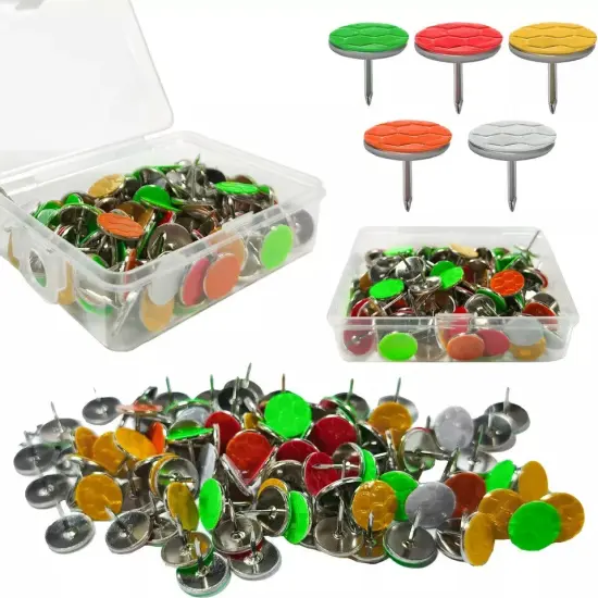 Reflective Tacks Trail Marking Reflectors Glow Tacks Hiking Markers Thumb Tacks {3}