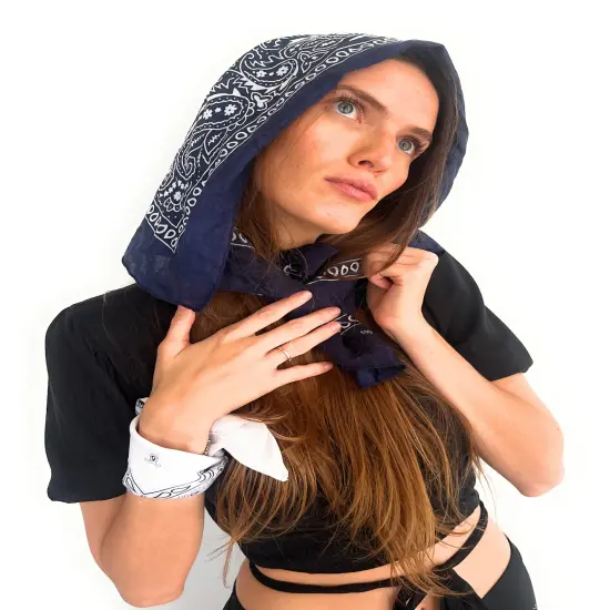 Pack of 5 Paisley Women's Neck Scarf Soft, Shiny 27"x27" Chiffon Square {4}