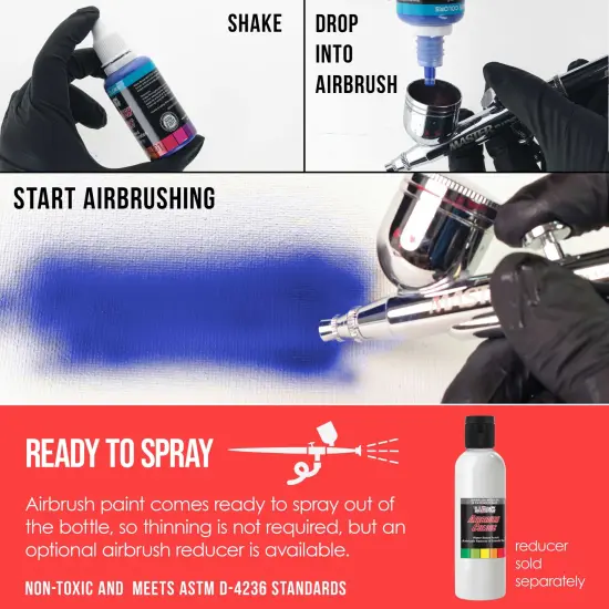 Neon Red, Fluorescent Special Effects Acrylic Airbrush Paint, 1 oz. {3}