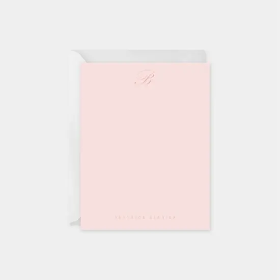 Script Monogram Note Card V {1}