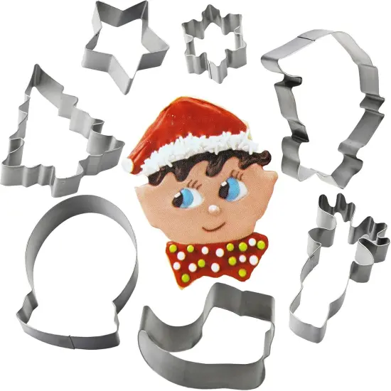 Cookie Cutters Stainless Steel Christmas Shapes by Set of 7 Pcs {3}
