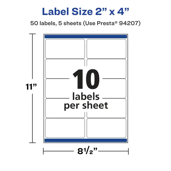Avery Waterproof Rectangle Labels with Sure Feed, 2" x 4" {5}