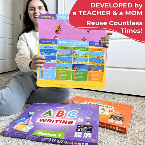 QUOKKA Busy Book Practice Handwriting for Kids - Learn to Write for Toddlers 3-5 | 30 Tasks | Pre K ABC Letter Tracing | Homeschool Preschool Learning Activities {6}