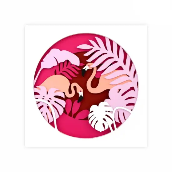 Rosa Talent Flamingo - 3D Painting on Primed Fiberboard Set. Create Your DIY Decoration. 5 Layers. 11.81*11.81 inches. {1}