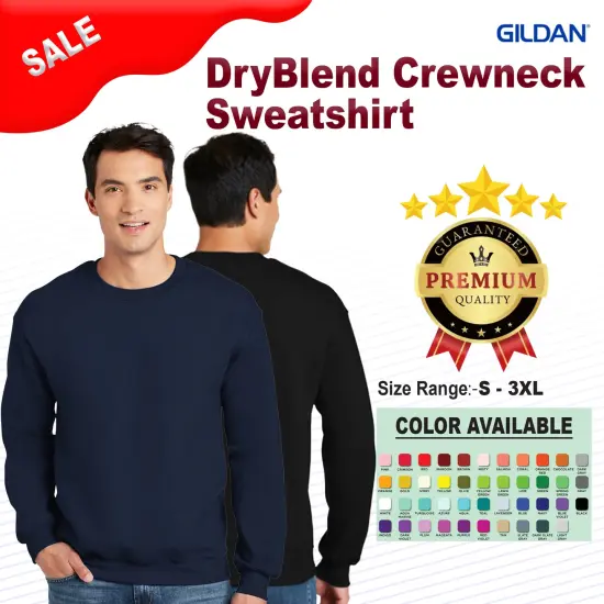 Gildan&reg; DryBlend Crewneck Long Sleeve Sweatshirt Charcoal {2}