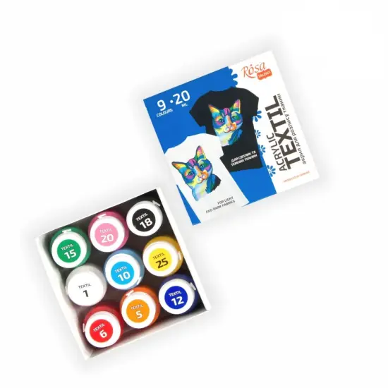 Rosa Talent Textile Acrylic Paint Set 9 colors (0.68 oz) {2}