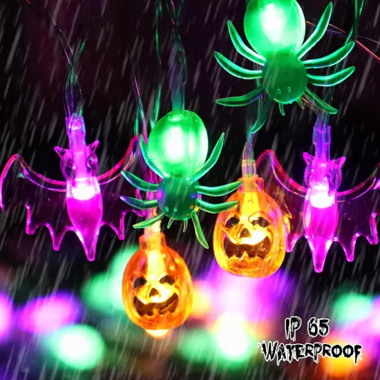 Pumpkin Bat Spider Battery - Halloween Lights Decor {4}