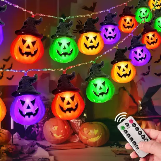 Battery Operated Halloween Pumpkin Lights - 20 LED {1}