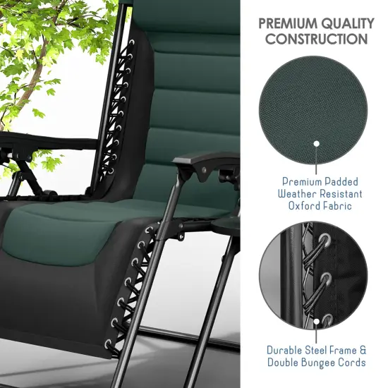 Nestl Outdoor Padded Zero Gravity Chair {3}