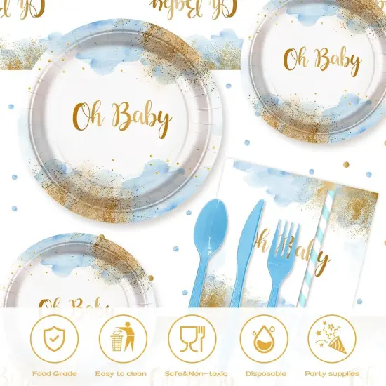 194 PCS Baby Boy Shower Decorations {3}