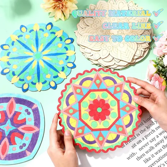 22 Pack DIY Wooden Mandala Art Set {3}