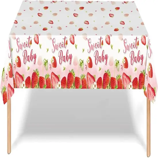 3Pcs Strawberry Party Tablecloth {2}