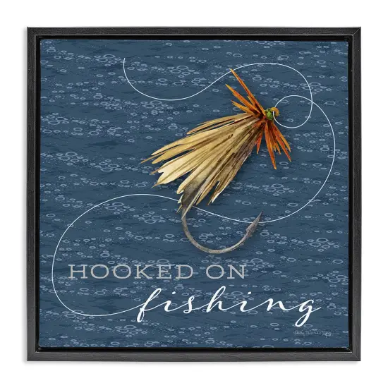 Stupell Industries Hooked On Fishing Hobby Floating Frame By Holly Thomas Stein {7}