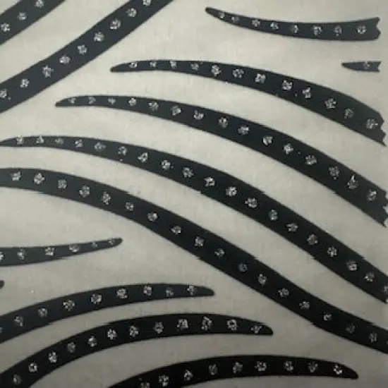 1 Yard Zebra Flocking Glitter Nylon Spandex Fabric for Costumes, Dancewear, Cosplay 56 Inch Width {1}