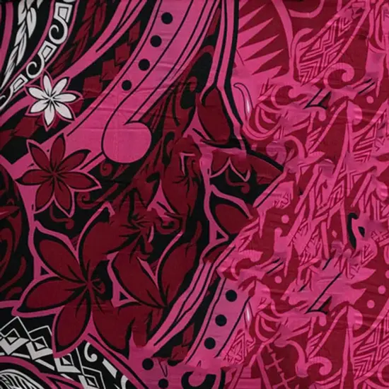 72" L x 45" W Kingdom of Tonga Seal Tiare Sarong Polyester Fabric Fuchsia {1}