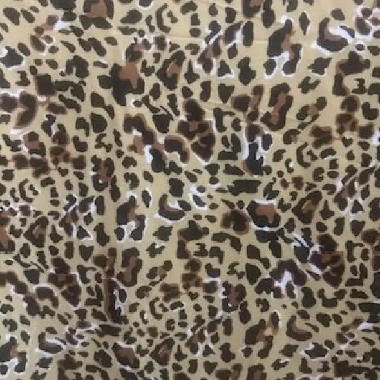 1 Yard Leopard Print Swimwear Tricot Fabric Stretch Polyester Spandex 58/60 Inch Wide {1}